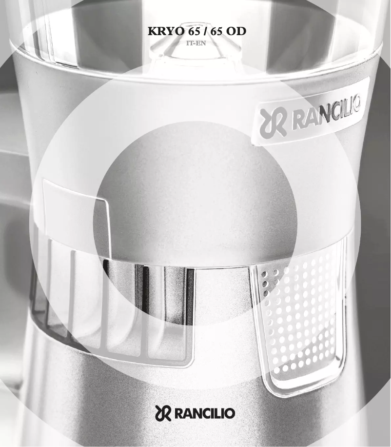Page n°1 - Manuel utilisateur Rancilio Kryo 65 OD