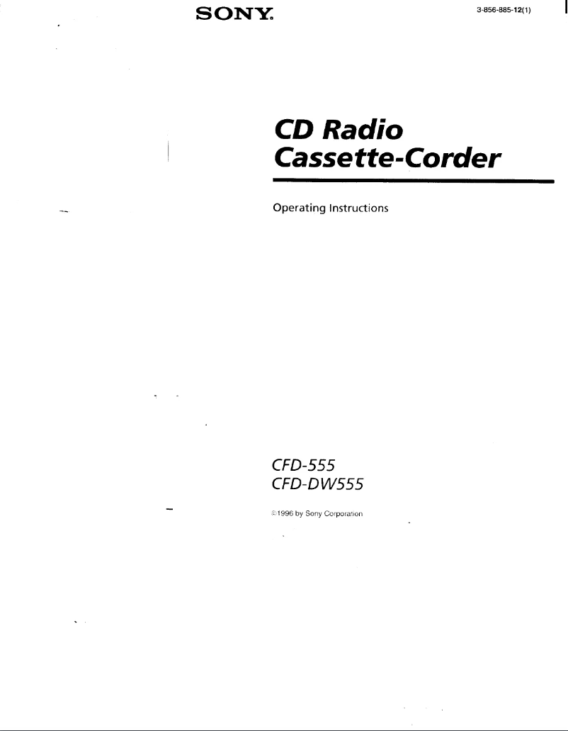 Page 1 de la notice Manuel utilisateur Sony CFD-555
