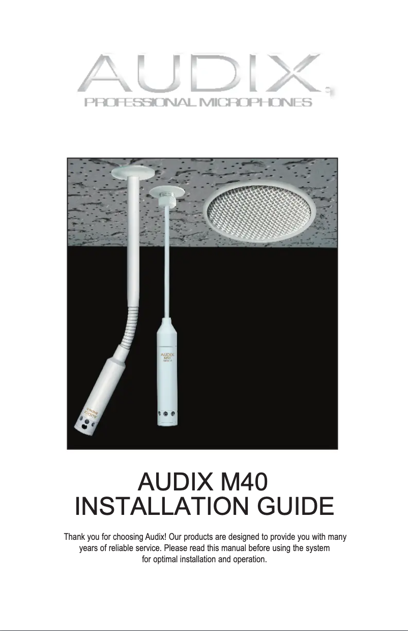 Page 1 de la notice Manuel utilisateur Audix M40
