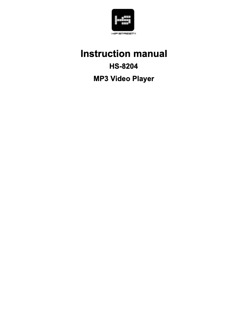 Page 1 de la notice Manuel utilisateur Hipstreet HS-8204