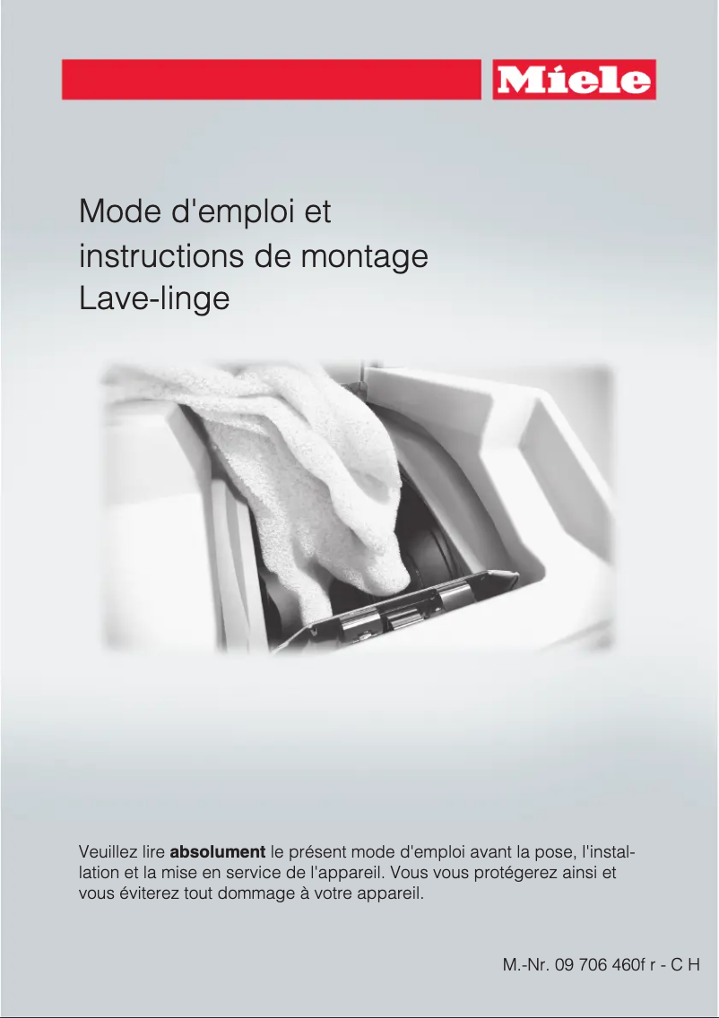 Page 1 de la notice Manuel utilisateur Miele W 600-95 CH