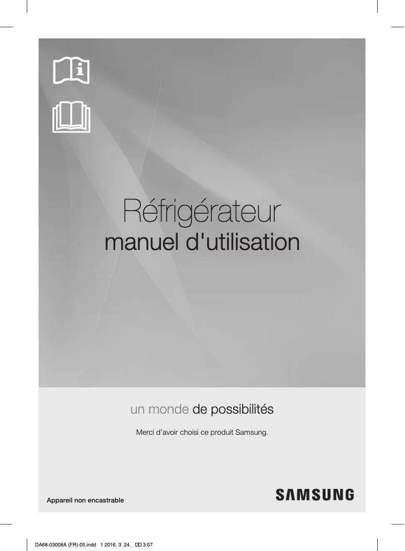 Page n°1 - Manuel utilisateur Samsung RR35H6500SA
