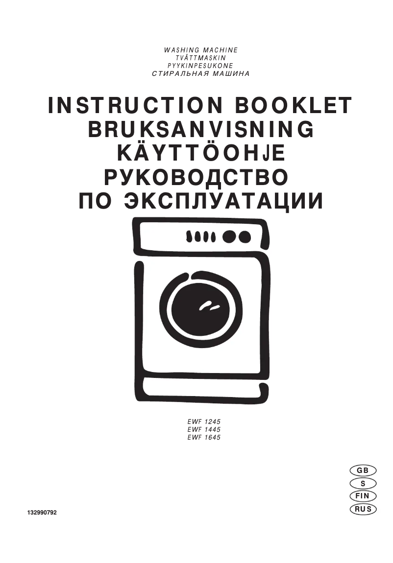 Page n°1 - Manuel utilisateur Electrolux EWF1245
