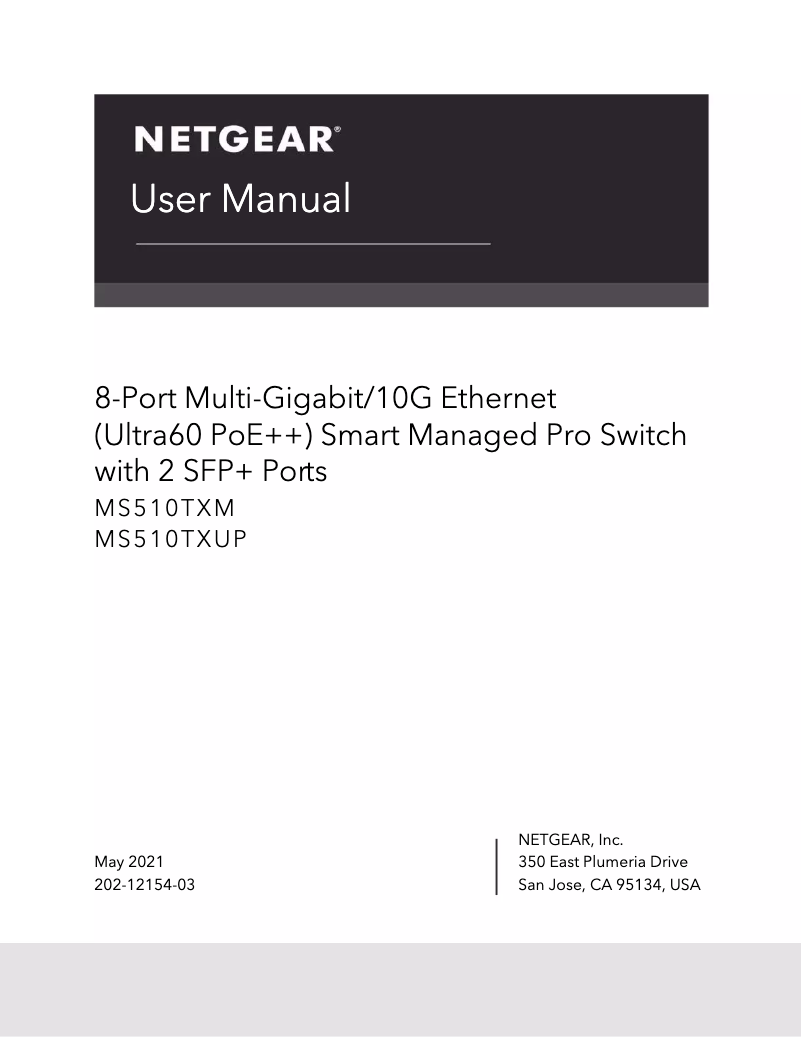 Page n°1 - Manuel utilisateur Netgear MS510TXUP