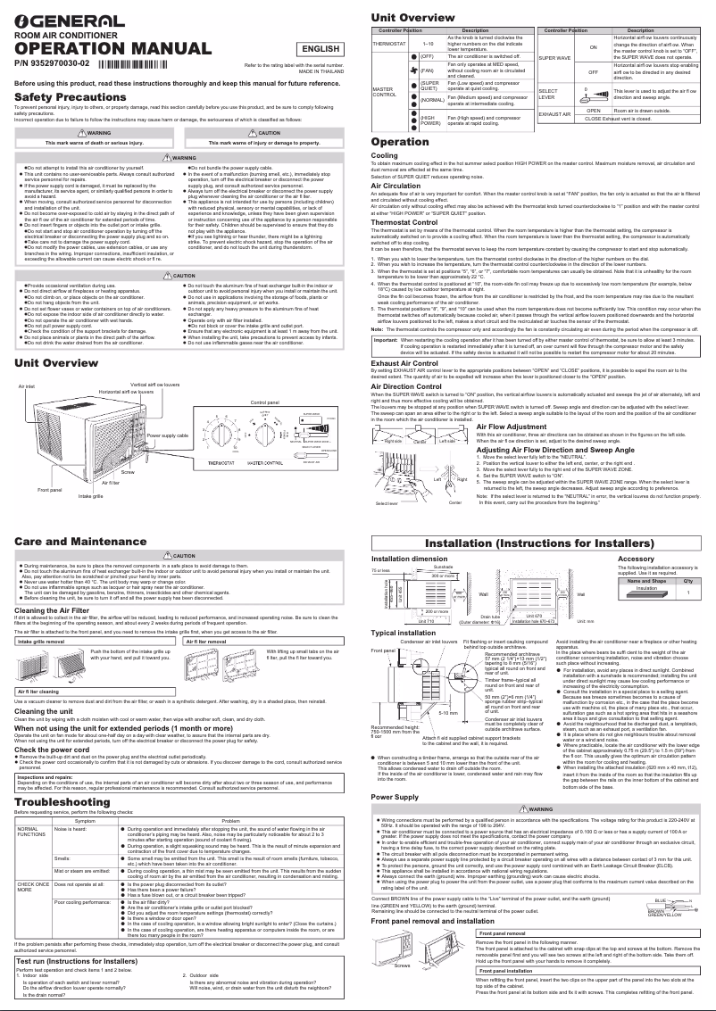 Page 1 de la notice Manuel utilisateur Fujitsu AXGA18ARTA-Q