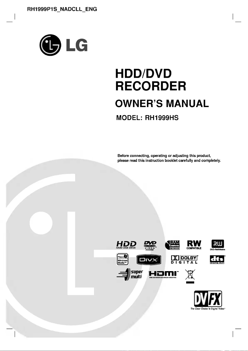 Page 1 de la notice Manuel utilisateur LG RH1999HS