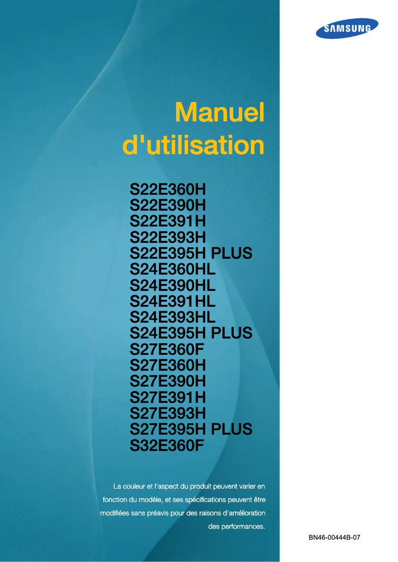 Page n°1 - Manuel utilisateur Samsung S32E360F