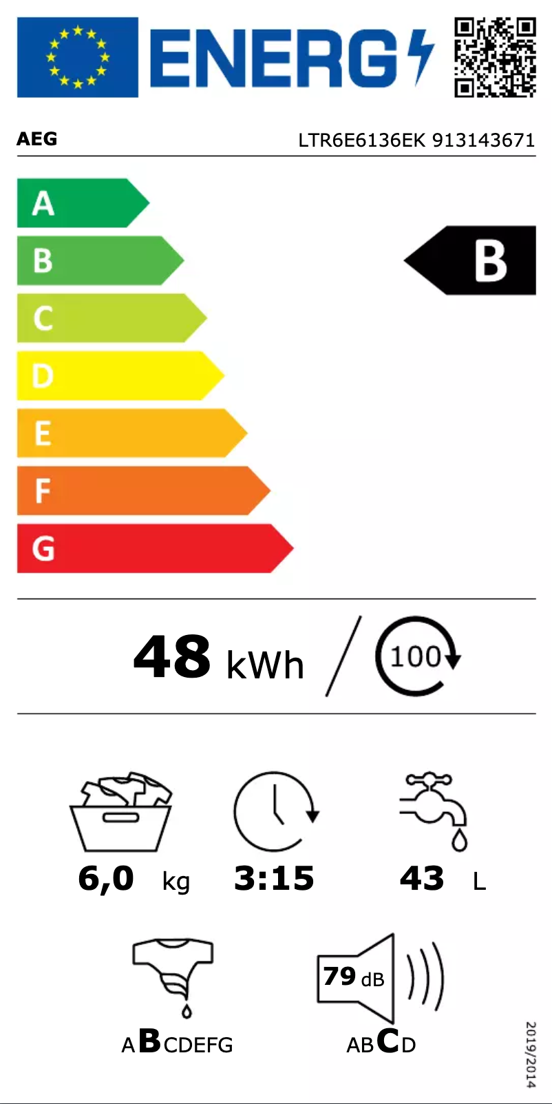 Page n°1 - Manuel utilisateur AEG LTR6E6136EK