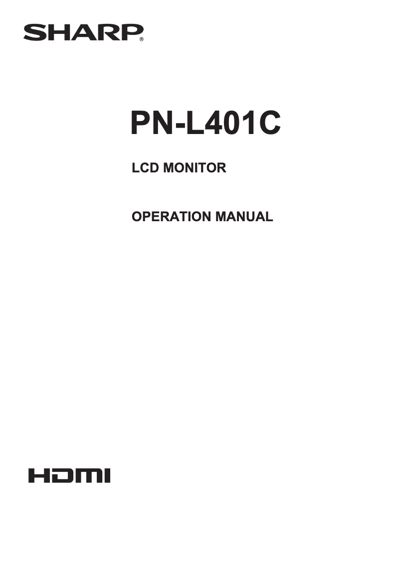 Image de la première page du manuel de l'appareil PN-L401C