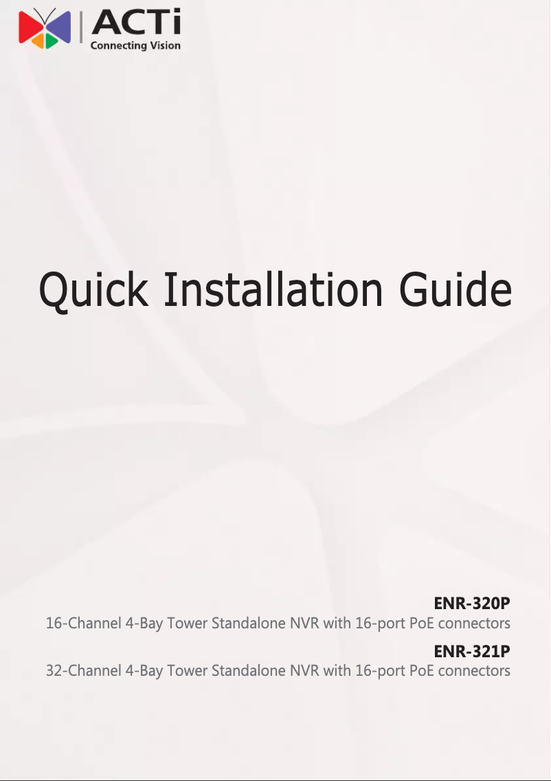 Image de la première page du manuel de l'appareil ENR-320P