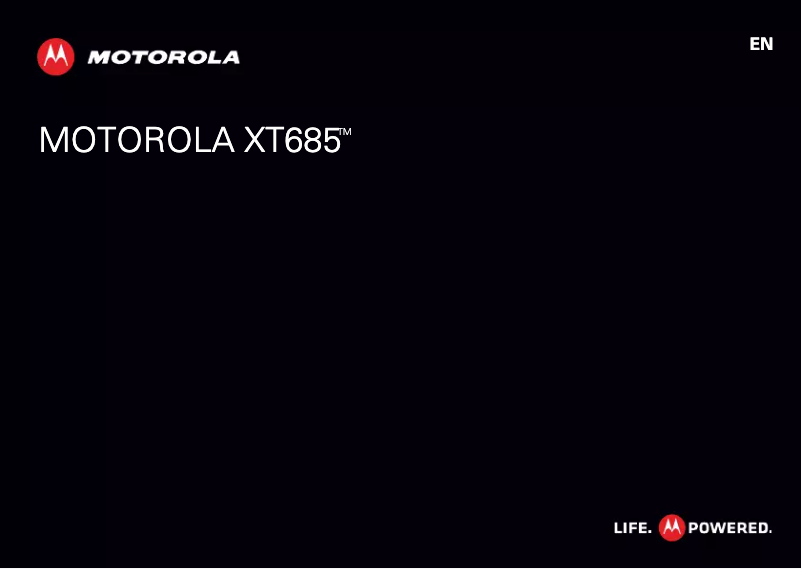 Page 1 de la notice Manuel utilisateur Motorola XT685