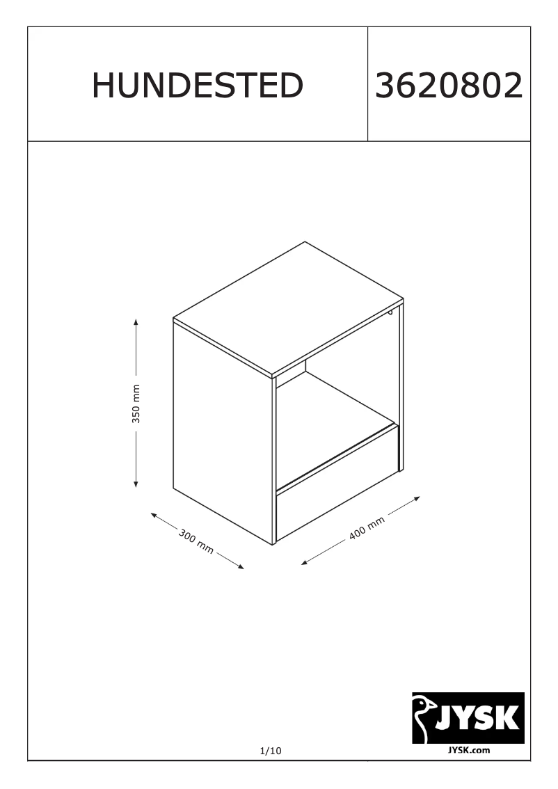 Page 1 de la notice Manuel utilisateur JYSK Hundested