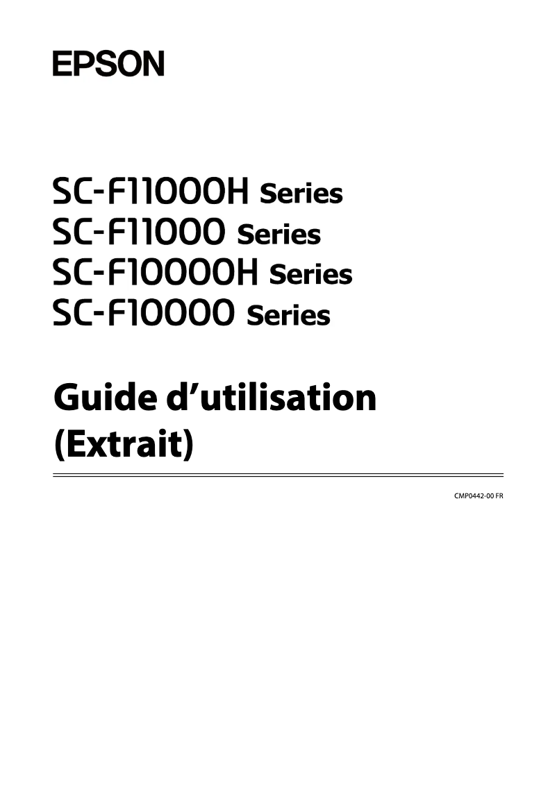 Image de la première page du manuel de l'appareil SureColor SC-F11000H