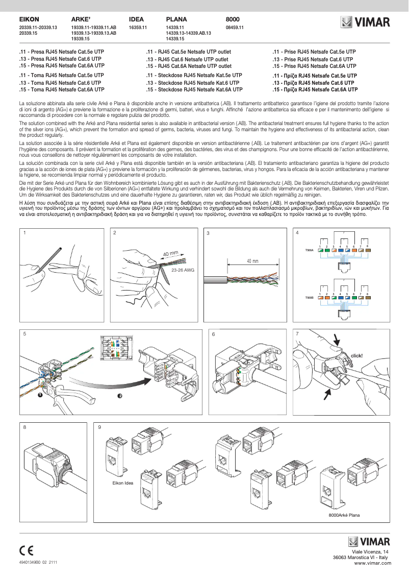 Page 1 de la notice Manuel utilisateur Vimar 20339.13.N