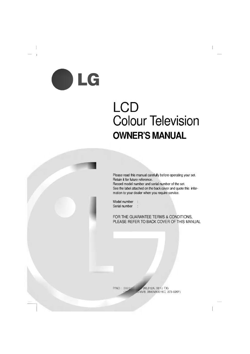 Page n°1 - Manuel utilisateur LG RZ-15LA31