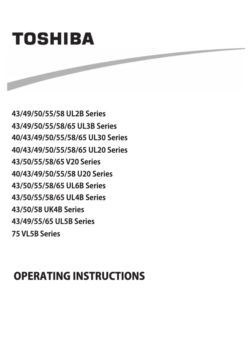 Page n°1 - Manuel utilisateur Toshiba 40U2063DA