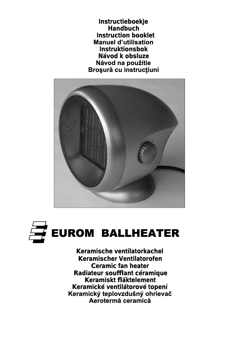 Imagen de la primera página del manual del dispositivo Ballheater