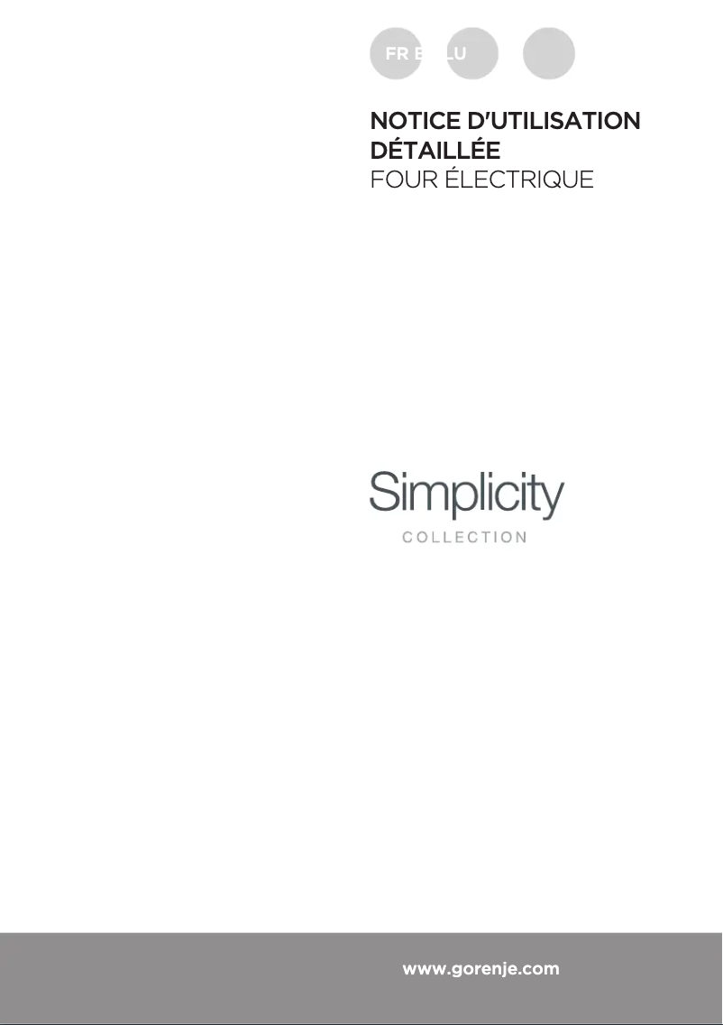 Page n°1 - Manuel utilisateur Gorenje BO76SYB