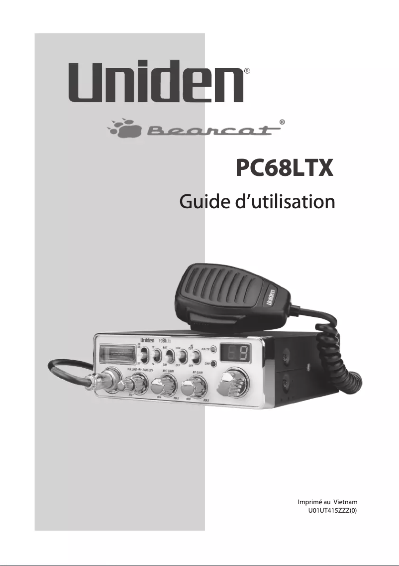 Page 1 de la notice Manuel utilisateur Uniden PC68LTX