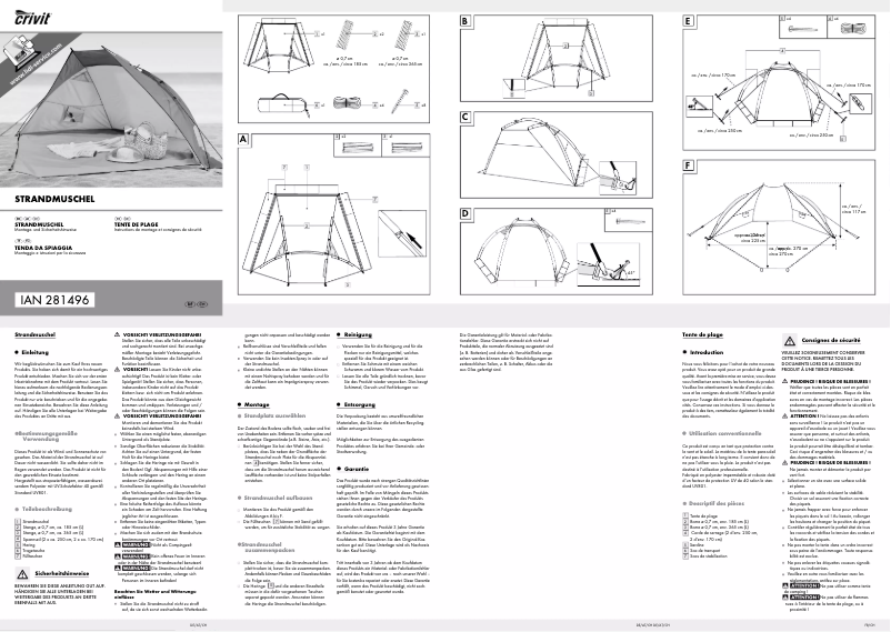 Page 1 de la notice Manuel utilisateur Crivit IAN 281496