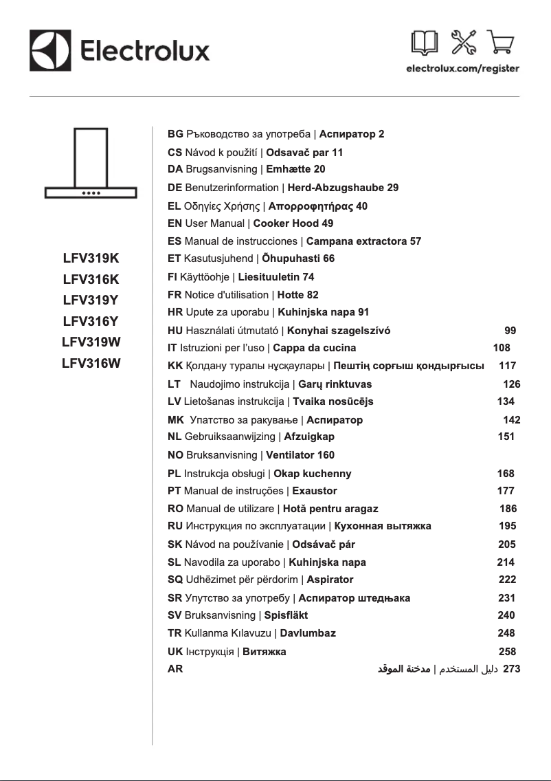 Page n°1 - Manuel utilisateur Electrolux LFV319Y