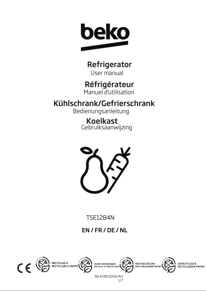 Image de la première page du manuel de l'appareil TSE1284N