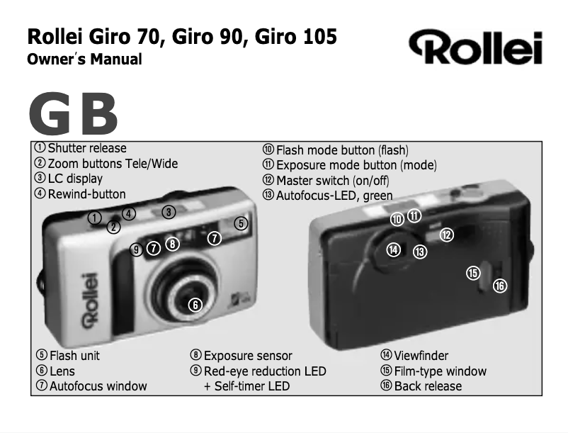 Page 1 de la notice Manuel utilisateur Rollei Giro 105