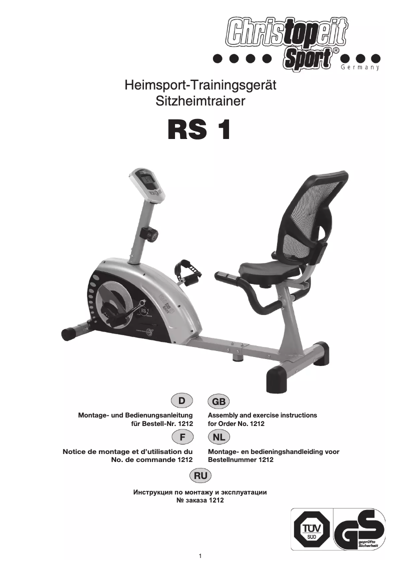 Image de la première page du manuel de l'appareil RS 1