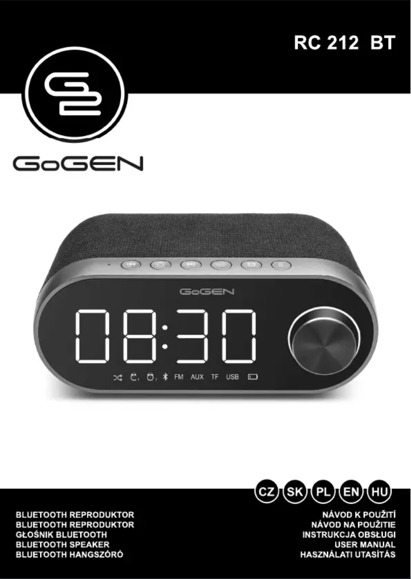 Page n°1 - Manuel utilisateur GoGen RC 212 BT