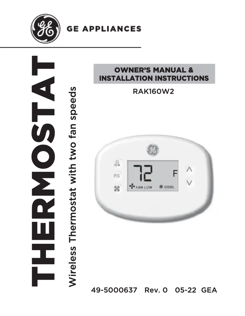 Image de la première page du manuel de l'appareil RAK160W2