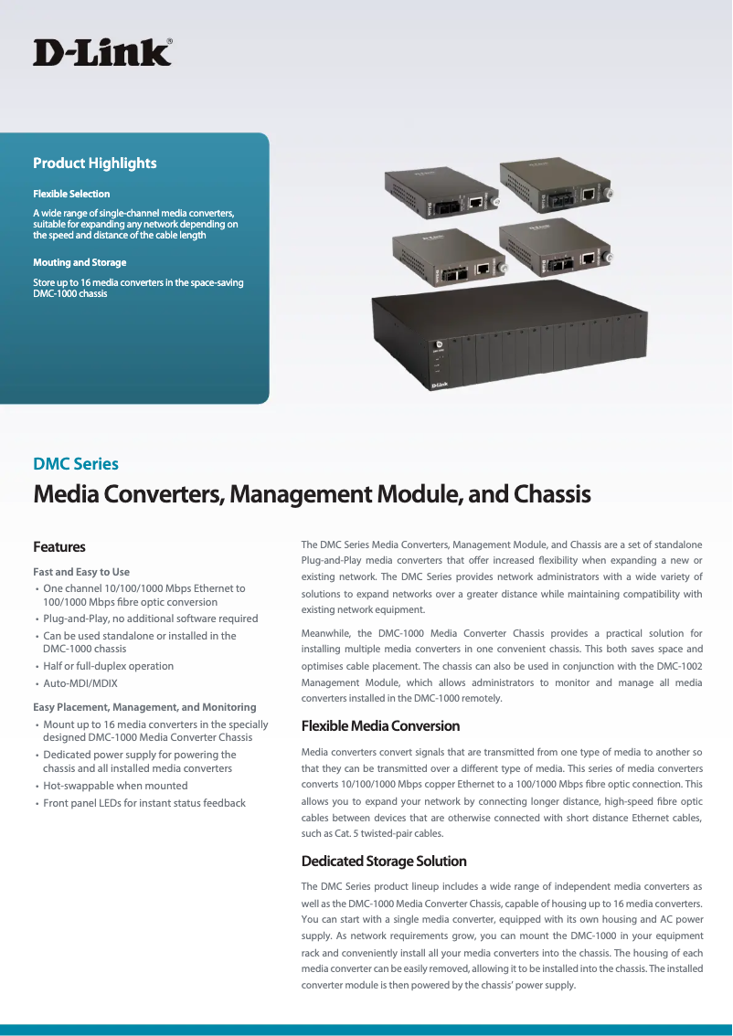 Page n°1 - Fiche technique D-Link DMC-300SC