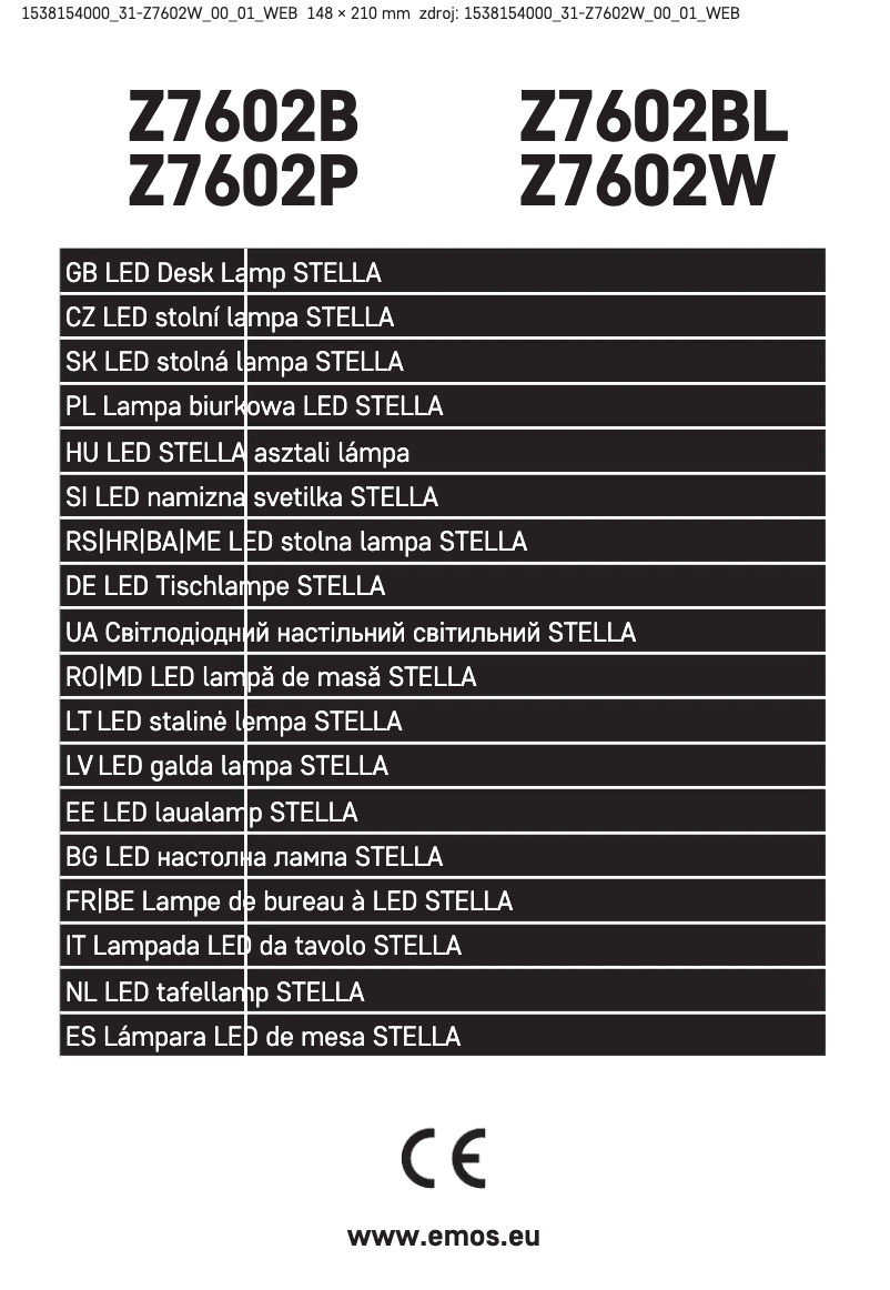 Page 1 de la notice Manuel utilisateur Emos Z7602W