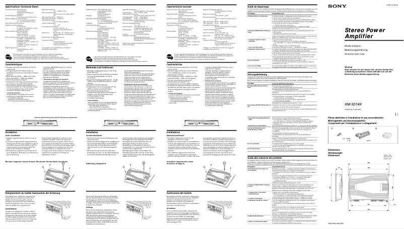 Page 1 de la notice Manuel utilisateur Sony XM-SD14X