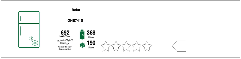 Page n°1 - Label énergétique Beko GNE741S