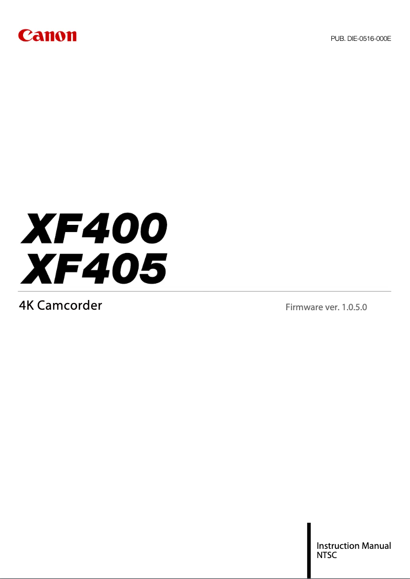 Image de la première page du manuel de l'appareil XF400