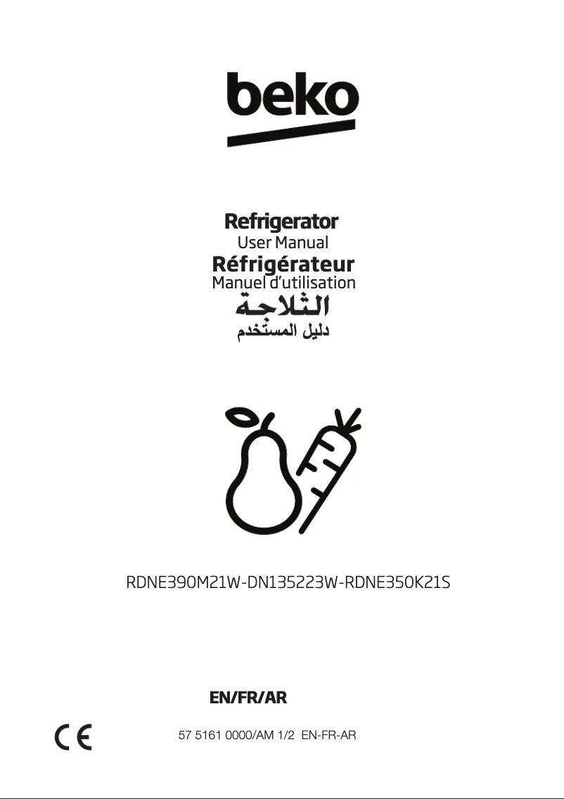 Page 1 de la notice Manuel utilisateur Beko RDNE390M21M