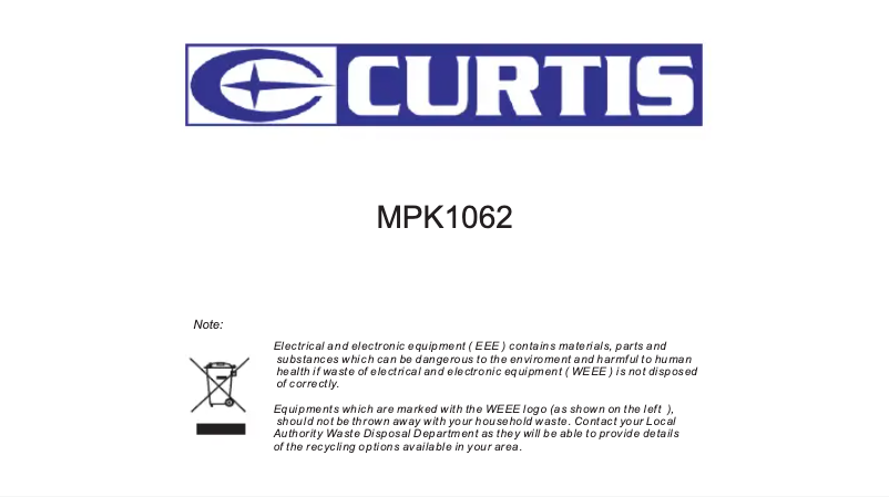 Image de la première page du manuel de l'appareil MPK1062