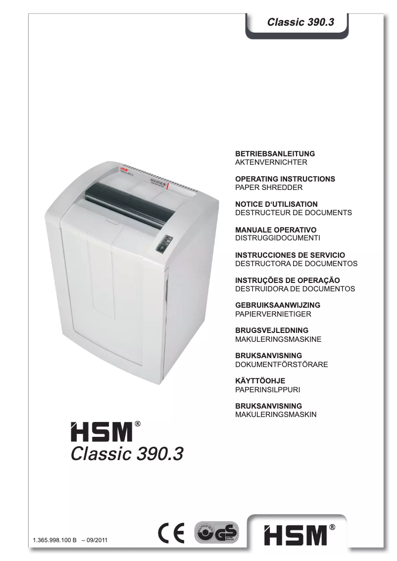 Page n°1 - Manuel utilisateur HSM HSM1369