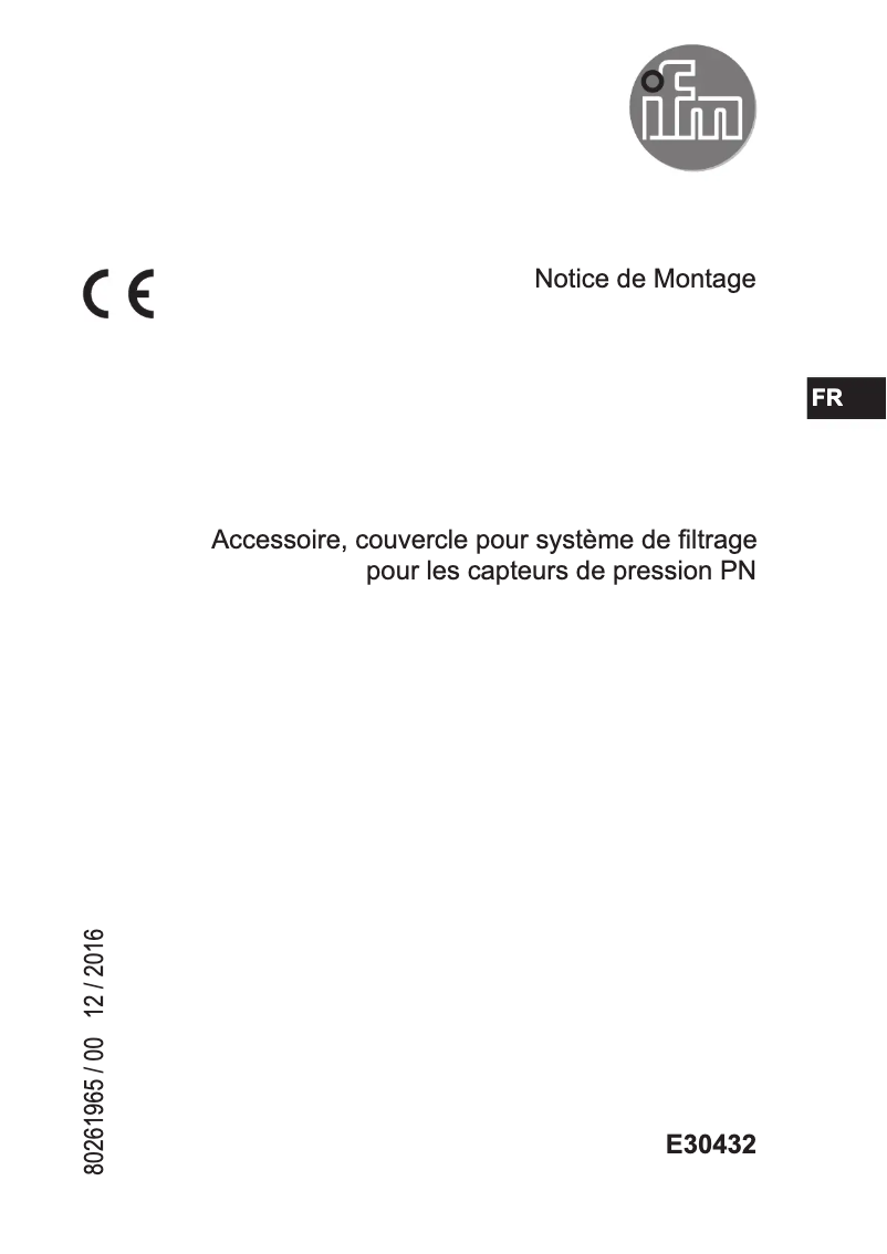 Page n°1 - Manuel utilisateur IFM E30432