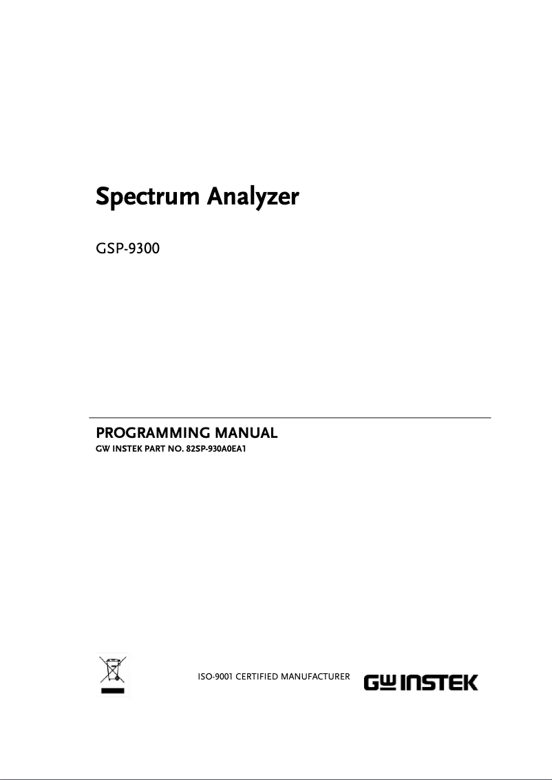 Image de la première page du manuel de l'appareil GSP-9300