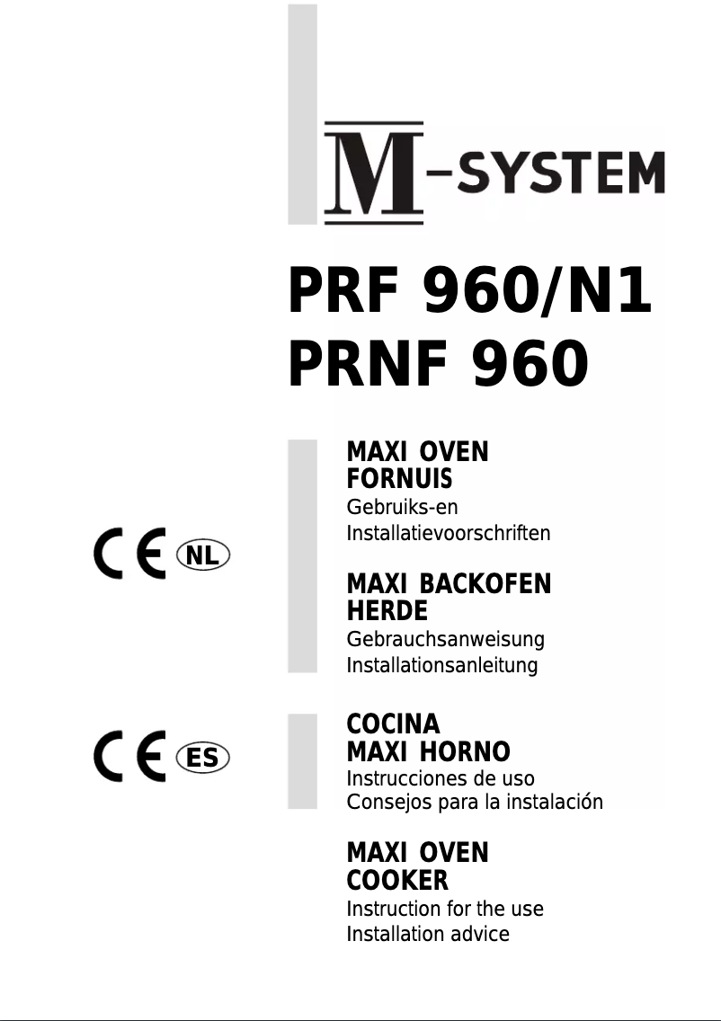 Page 1 de la notice Manuel utilisateur M-System PRF-960N1