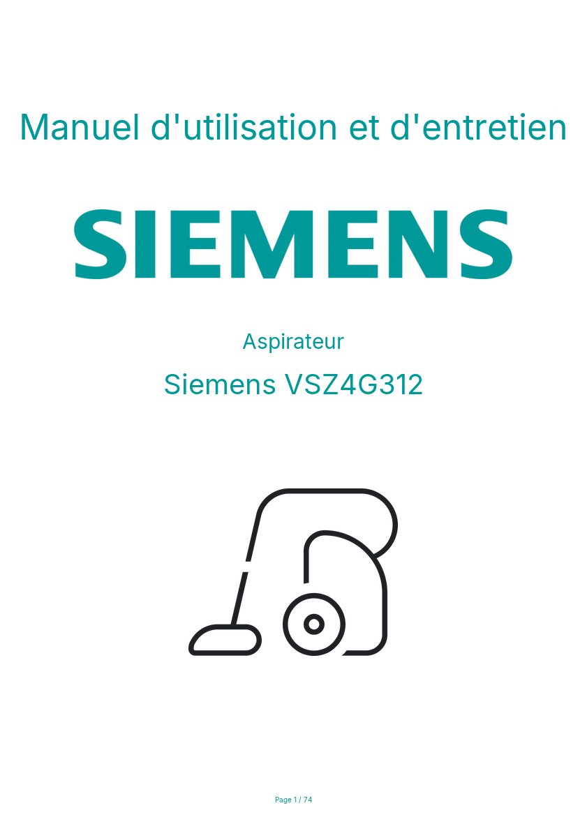 Image de la première page du manuel de l'appareil VSZ4G312