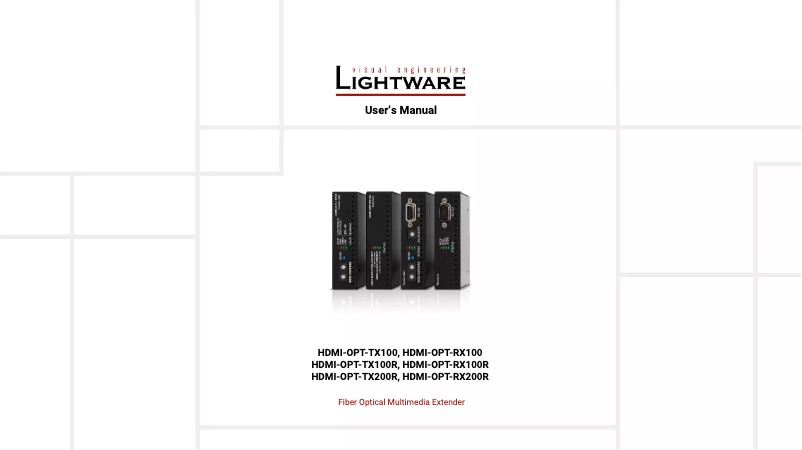 Page 1 de la notice Manuel utilisateur Lightware HDMI-OPT-TX100