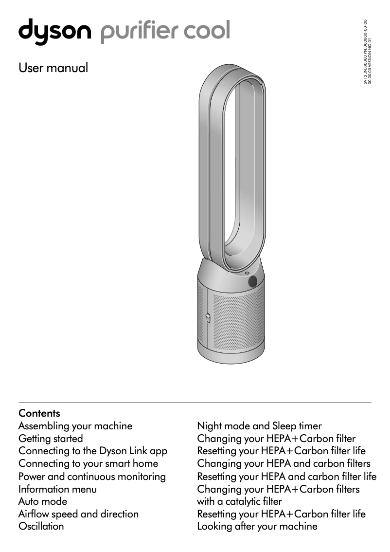 Image de la première page du manuel de l'appareil Purifier Cool