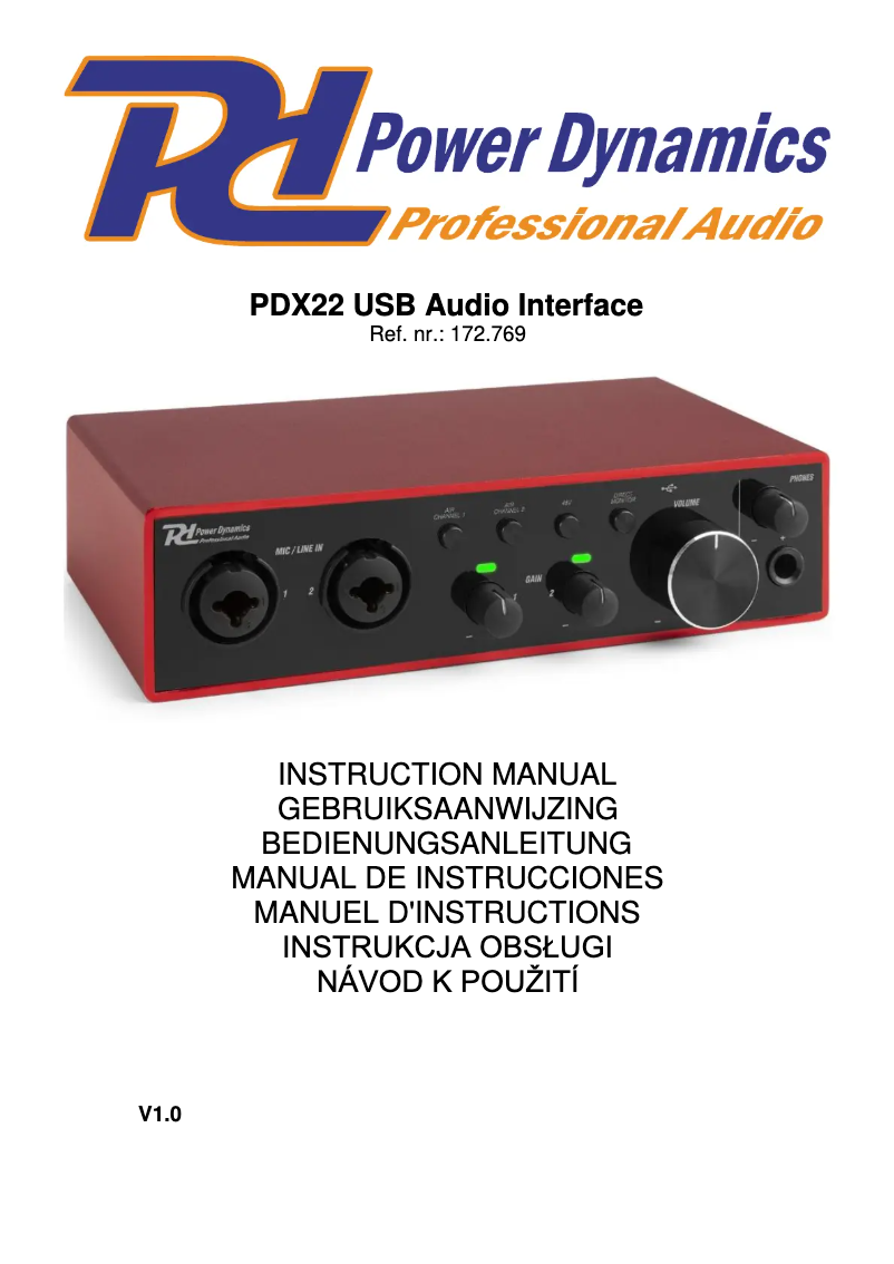 Page n°1 - Manuel utilisateur Power Dynamics PDX22