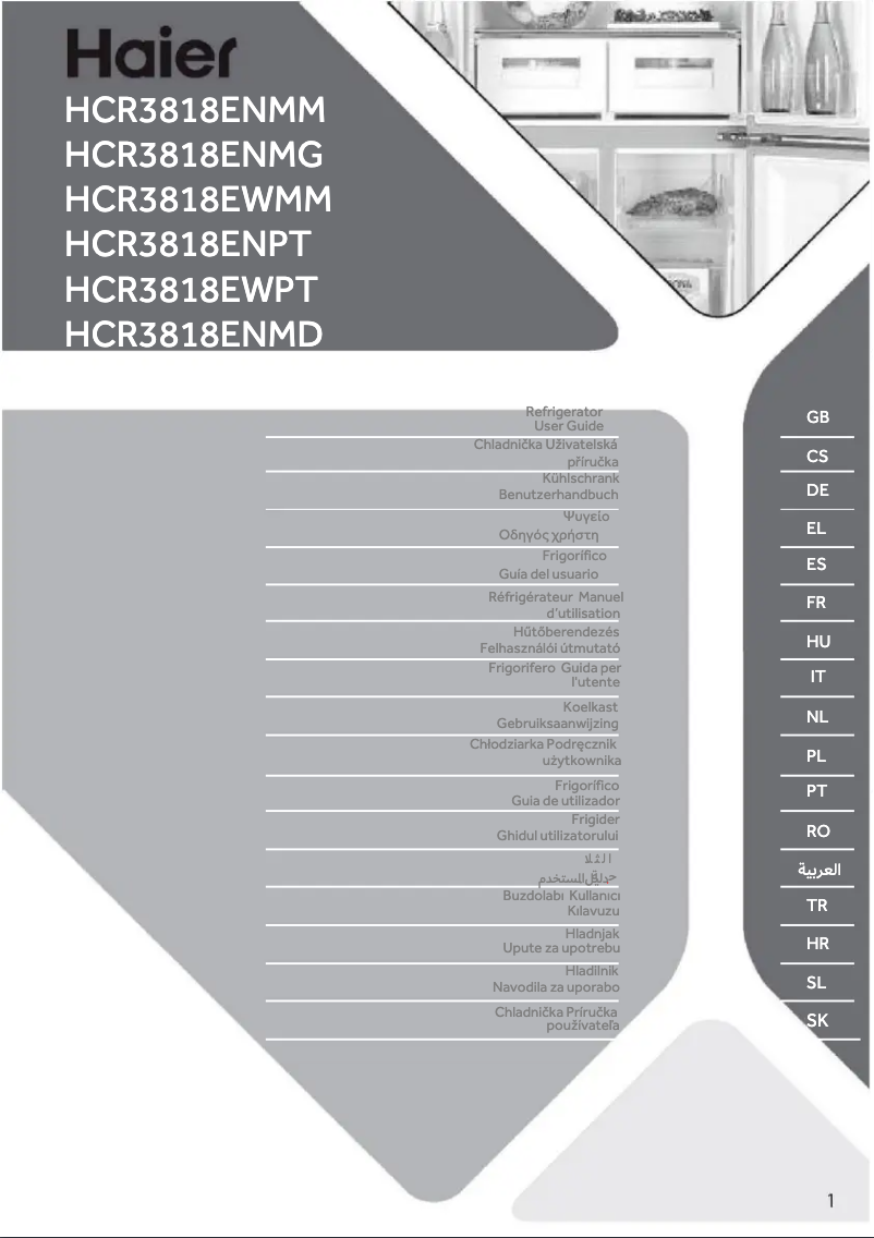 Page 1 de la notice Fiche technique Haier HCR3818ENMM