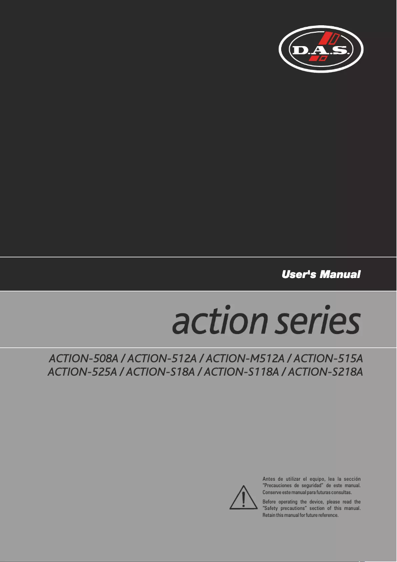 Page 1 de la notice Manuel utilisateur DAS Audio Action-S118A