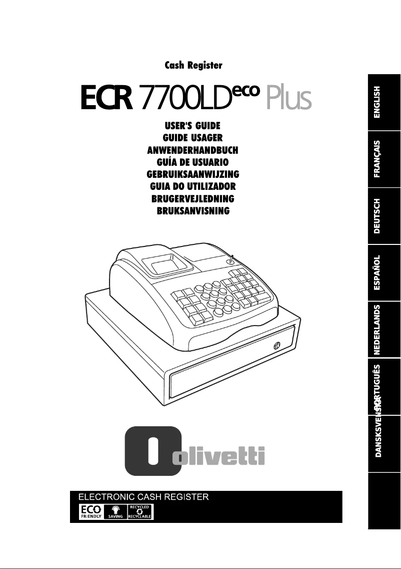 Page n°1 - Manuel utilisateur Olivetti ECR 7700LD eco Plus