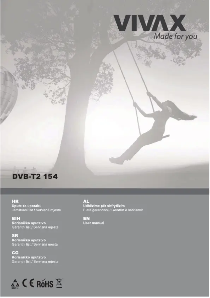 Page 1 de la notice Manuel utilisateur Vivax DVB-T2 154