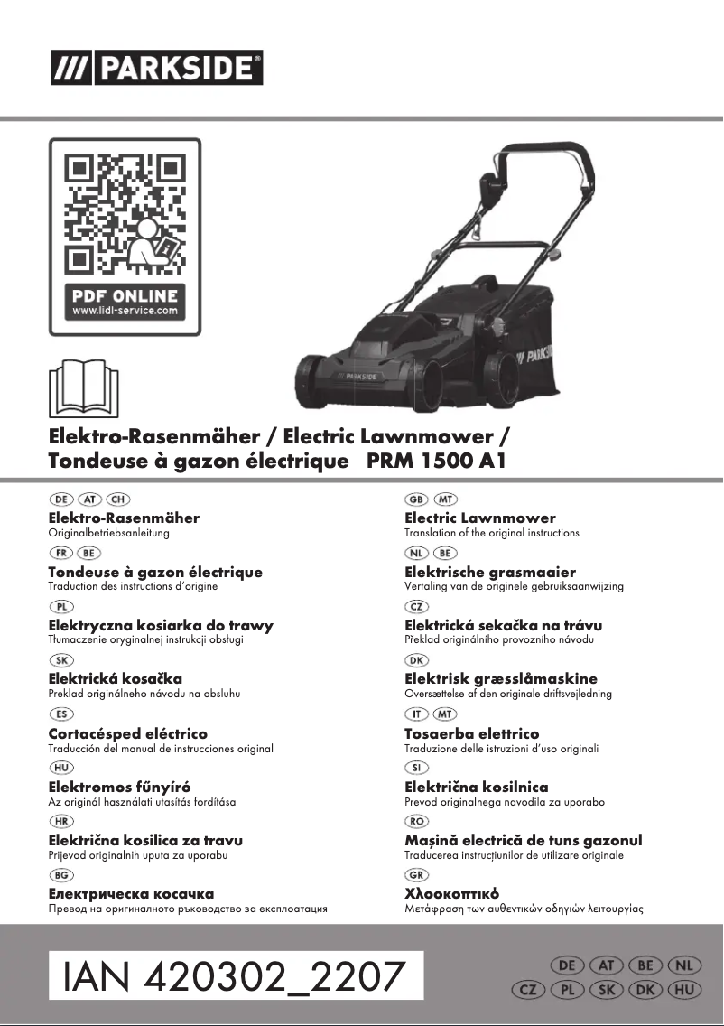 Image de la première page du manuel de l'appareil PRM 1500 A1